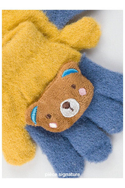 PIECE SIGNATURE Soft Children's Gloves with Cute Bear Accessories (1-3 Years ...