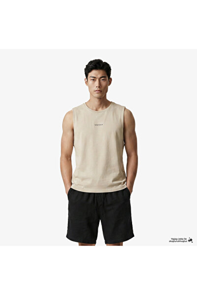 United4 Regular Fit Men's Cream T-Shirt