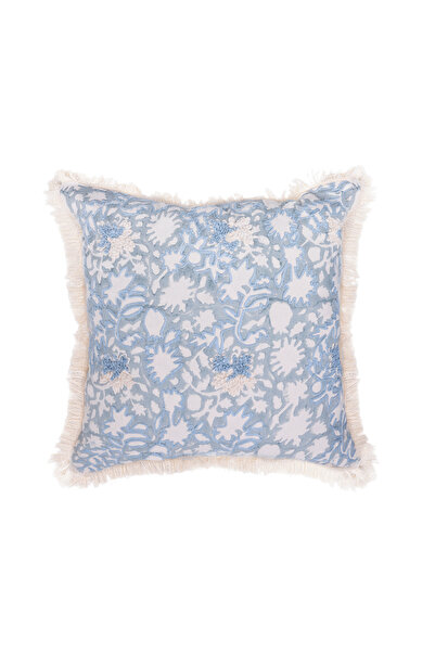 Yargıcı Embroidery Patterned Cotton Fabric Square Pillow (45X45 cm)