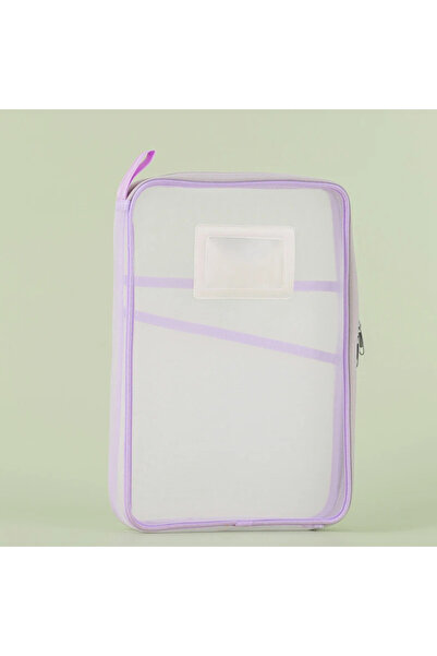Choice 31x23.5x4cm purple A4 Stationery Storage Bag Double-layer Mesh Zipper ...