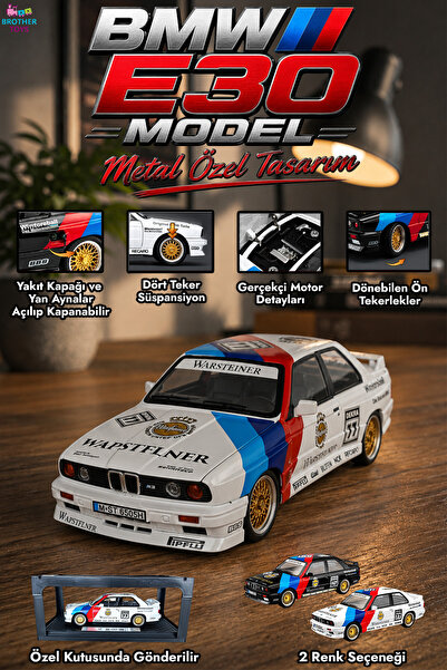 Brother Toys Bmw E30 m Stripe 1:24 Model Car Metal Body Detailed Design in Sp...