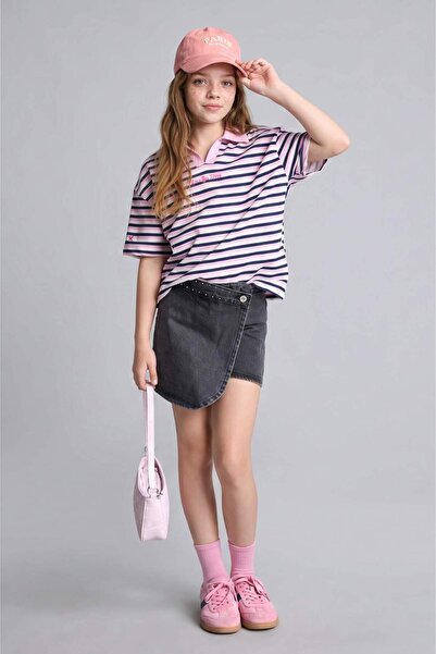 DeFacto 100% Cotton Jean Shorts Anthracite Skirt Girls I2638A826Au