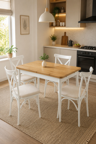 Atolye Casa 70x110 Mutfak Masası (Sadece Masa) Meşe Rengi Açılır Mutfak ve Ye...