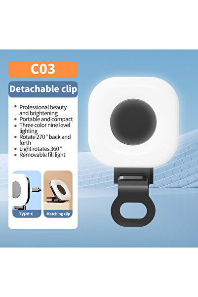 Choice Black Mini LED Smartphone Selfie Fill Light 3 Modes With Adjustable Br...