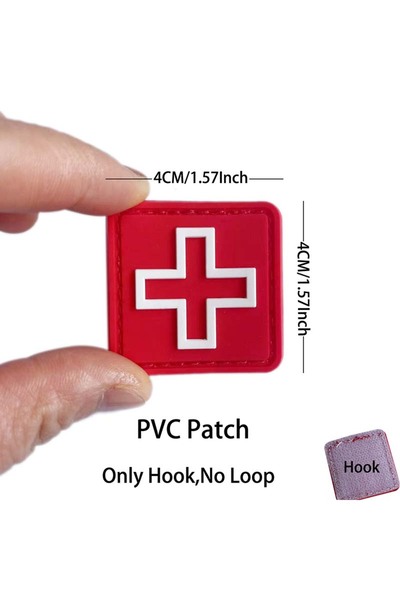 Choice 02- شارة صليب حمراء وبيضاء 4*4 سم من مادة PVC، رقعة معنوية، رقعة طبية ...