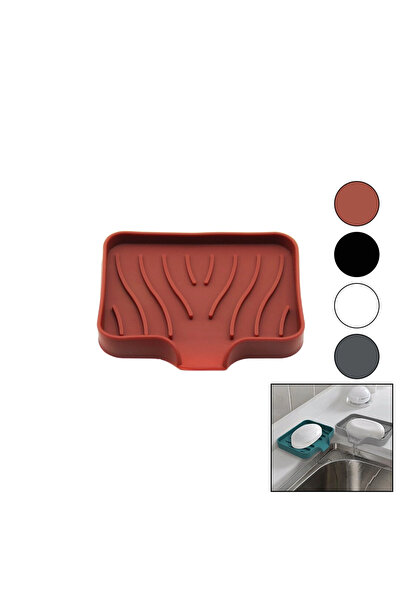 Go İthalat Soap Dish - Silicone Kitchen - Bathroom with Water Drain - Flexibl...