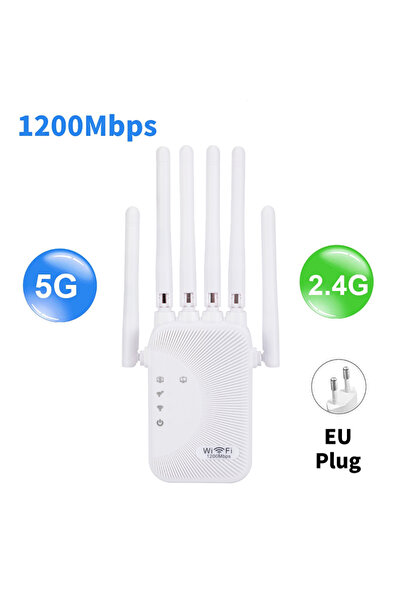 Kebidumei 1200Mbps EU Plug 1200/300Mbps Wifi Repeater Amplifier 2.4G 5G Netwo...