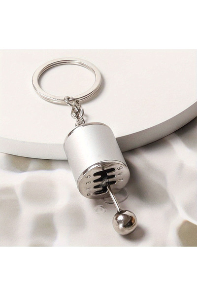 Choice8 Silver 1PCS Car Modification Pendant Six Gear Shift Keychain Car Pend...