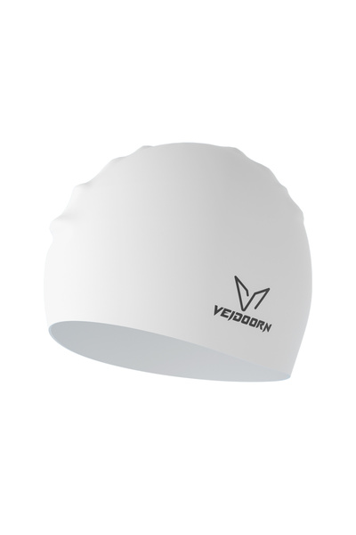 choice2 WHITE Waterproof Silicone Swim Cap Professional Adult Long Hair Swimm...