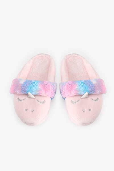 Penti Kız Çocuk Pembe Puffy Unicorn Dokulu Terlik
