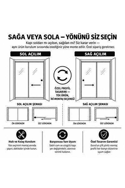 Durul Duşakabin Ön Cephe Siyah Profil Desenli Cam