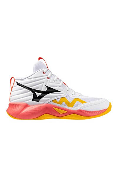 MIZUNO Ghete de volei Wave Momentum Pro Mid Fw 2025-Alb/Coral-44 1/2