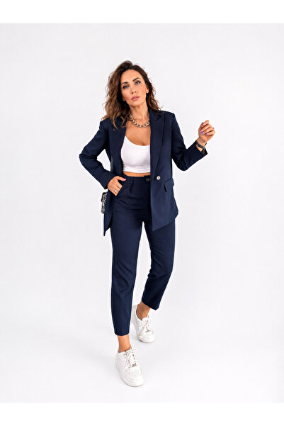 MADAME MELEK ZR Original Brand Jacket Trousers Classic Suit Lined Jacket Carr...