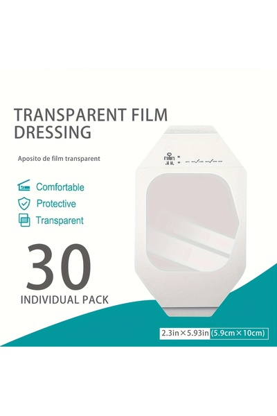 Choice 30-Pack Transparent Film Dressings - Self-Adhesive Bandages, Suitable ...
