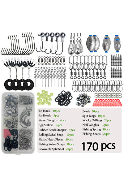 Choice SMT-pj170C 170-410pcs Professional Fishing Kit with Tackle Box,Hooks S...