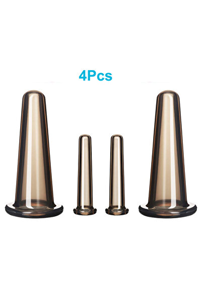 Choice5 Black 4Pcs Natural Silicone Cupping Massage Cup, for Body Fac Neck Ey...
