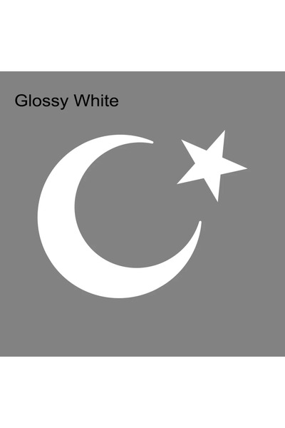 Choice 15x11cm Glossy White Turkish Flag Moon And Stars Car Sticker Scratch R...