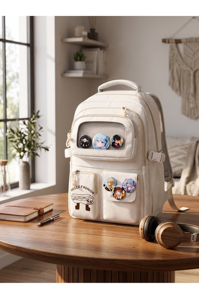 Kawaii Korean Style Premium Imported School Bag Backpack with Accessories