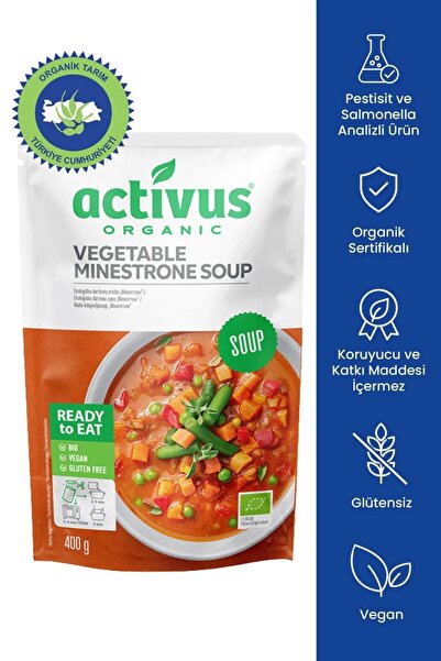 OTS Organik Organik Sebzeli Minestrone Çorbası 400g (Organik Sertifikalı, Pes...