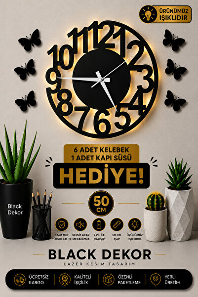 Blackdekor 50 cm Modern Decorative Wall Clock, Stylish Modern Wall Clock, Uni...