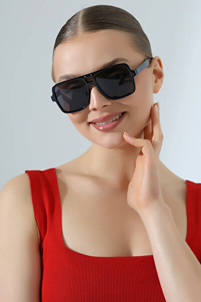 Lozzo Women's Retro Accessories Black Uv400 Sunglasses 23011 C2