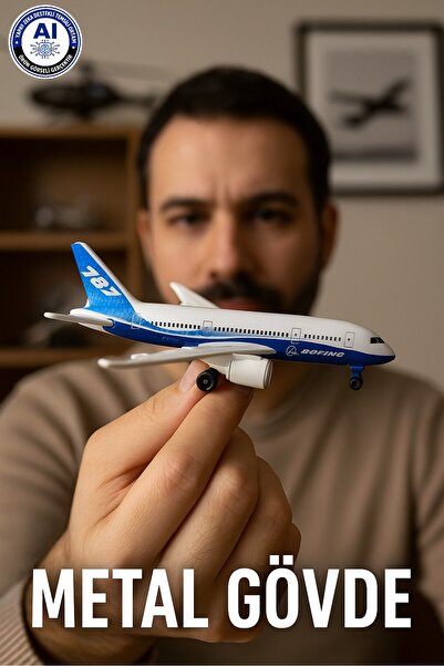 TOYFEST Die Cast Metal Majorette Uçak Modeli 11 Cm Serbest Tekerlek Boeing 78...