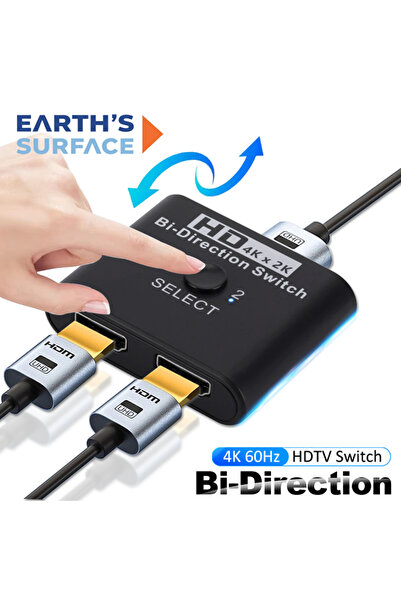 Choice مفتاح ثنائي الاتجاه متوافق مع HDMI بدقة 4K و60 هرتز، موزع ثنائي الاتجا...