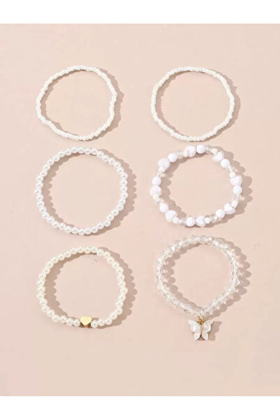 Choice Light Yellow Gold Co 6pcs/Set Girls' Pearl & Seed Bead Heart & Butterf...