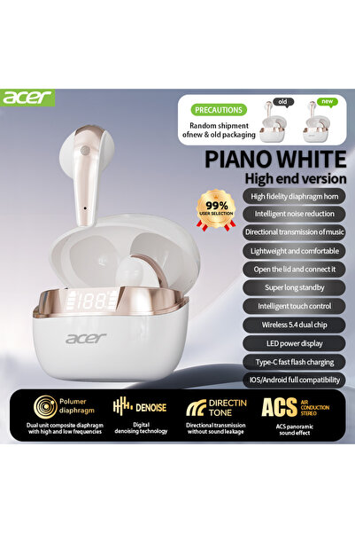 Choice1 WHITE [Official Acer Product] Ohr554 New Wireless Bluetooth Headphone...