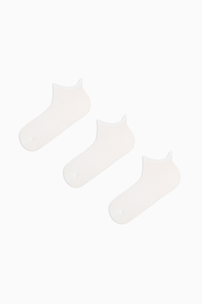 Penti Men's Marsmelov White Bamboo 3 Pairs Booties Socks