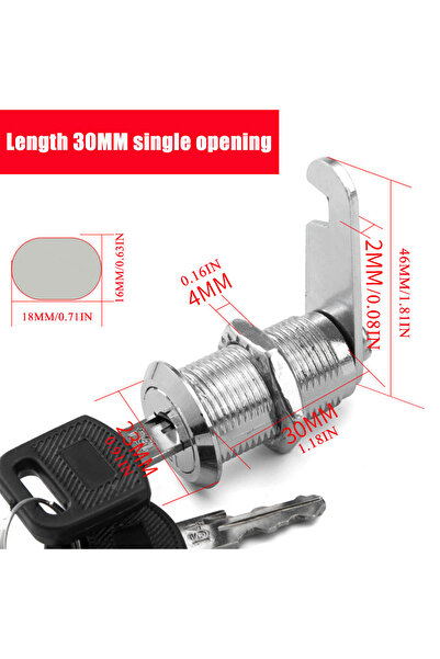 choice2 No 30mm Single Unlock Set,1 Pack Keyed Alike 25,30,35,40mm Cam Locks ...