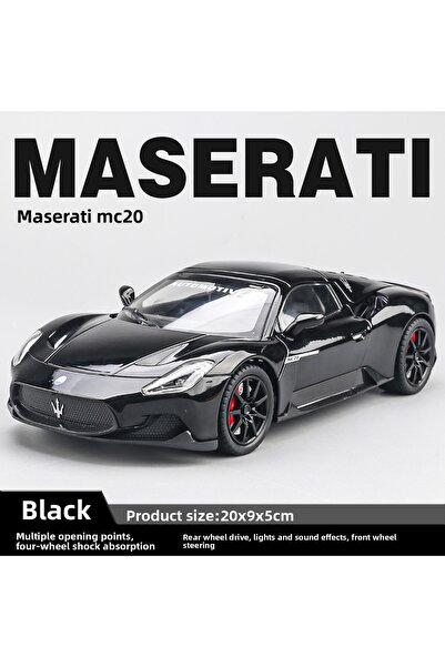 choice2 سيارة مازيراتي MC20 كابريو رياضية سوداء اللون، بمقياس 1/24، مصنوعة من...