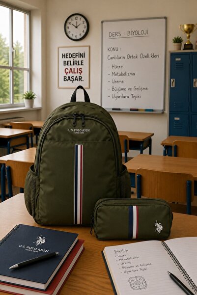 U.S. Polo Assn. يو اس بولو. أسن. مجموعة حقائب مدرسية للجنسين PLSET2504646