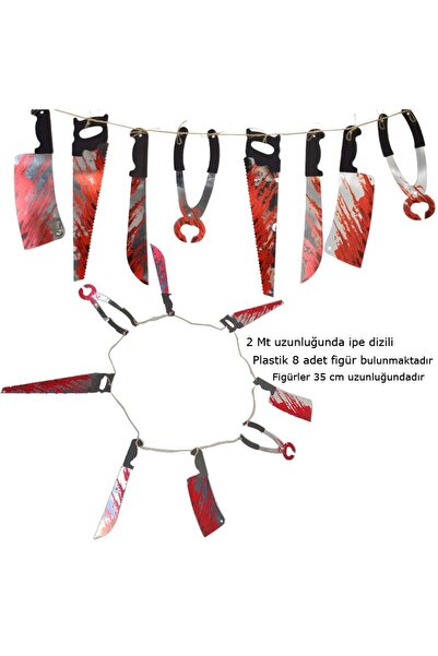 partidolu Halloween Cadılar Bayramı Plastik Kanlı El Aletleri As ma Dekor Gar...