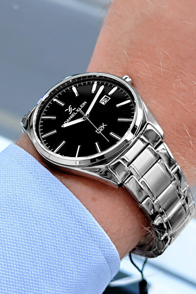 Daniel Klein Men's Wristwatch 3 Atm Water Resistant Silver Black Color Steel ...