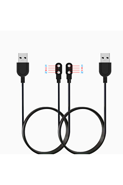 Choice Black 2-Pack Magnetic USB Charging Cable, 2 Pin 2.5mm Smart Watch Char...