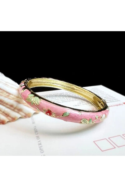 Choice12 58-60mm ROSE GOLD COLOR Enamel Chinese Cloisonne Bracelet Double Ban...