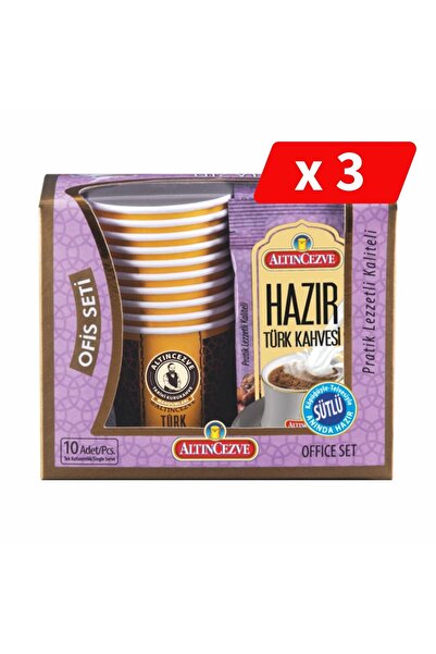 Altıncezve Altın Cezve Hazır Türk Kahvesi Ofis Seti Sütlü 10 x 11 Gr - 3LÜ PAKET