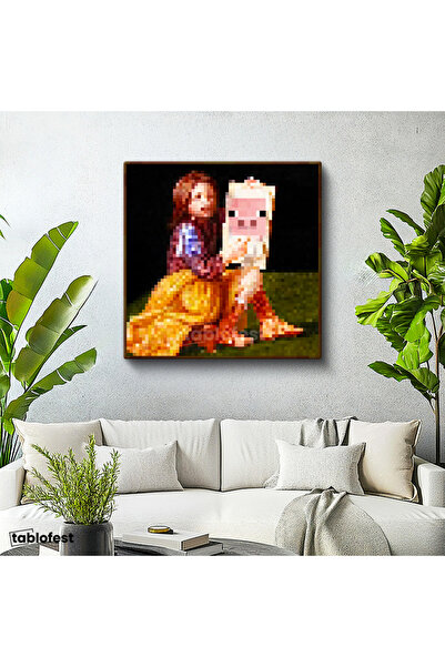 Tablofest Kare Kanvas Tablo Pigscene Piksel Minecraft Tablosu Ev Ofis Salon D...