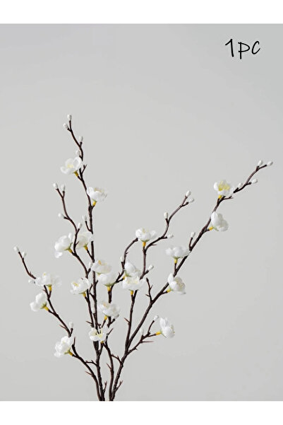 Choice white 1pc Artificial Flowers White Plum Blossom 21.7'' Fake Long Stem ...