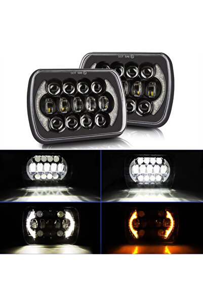 Choice قطعتان من مصابيح LED مستطيلة الشكل مقاس 5×7 بوصة و7×6 بوصة مع إضاءة نه...