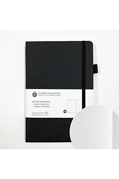 Choice12 A5 dot Black Premium Bullet Dot Grid /Horizontal Line Notebook - 160...