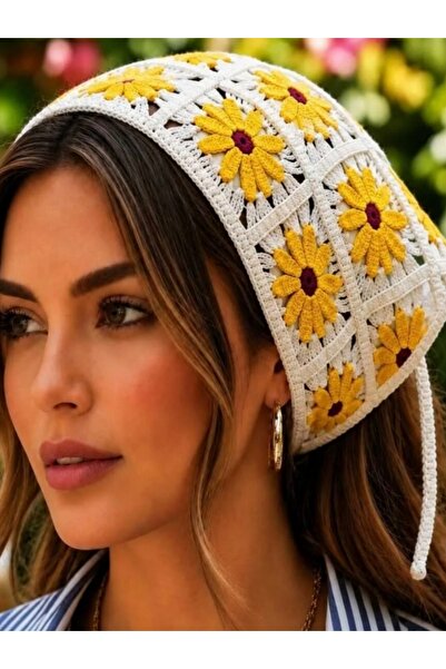 MyHubi باندانا صيفية بتصميم زهور عتيقة مع أربطة