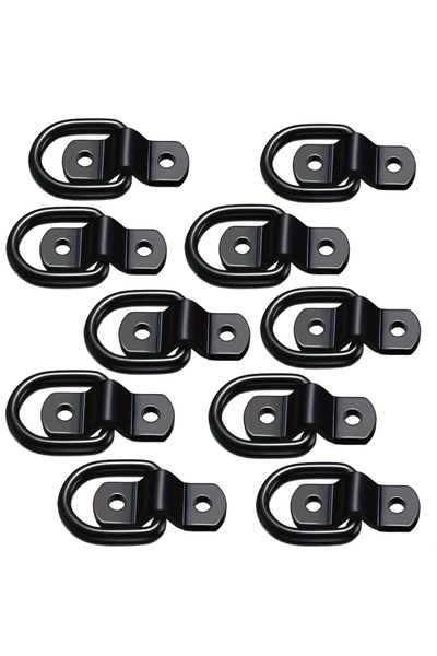 Choice1 black 10pcs Heavy-Duty D-Ring Tie down Anchor Rings 1200lbs Capacity ...
