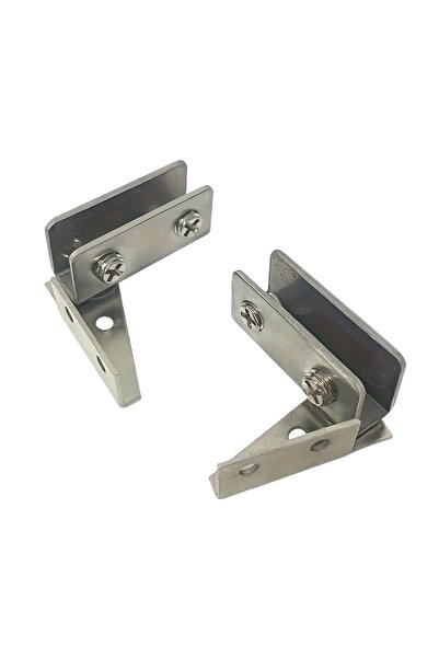 Choice Silver 2pcs Non-Perforated Glass Door Hinges,Display Cabinet Hinge,Win...