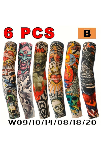 Choice1 مقاس واحد، مجموعة B 6 من الأكمام الواقية من الشمس المطبوعة بتصميم الو...