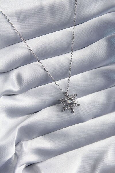 Skygo 316L Steel Gold Color Zircon Stone Snowflake Projection Model Women's N...
