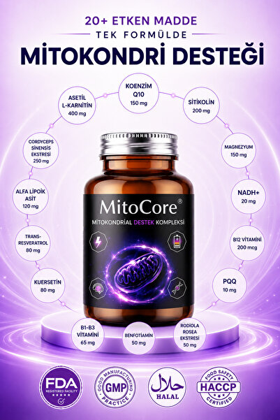 MitoCORE Mito Core Mitokondriyal Destek Takviye Edici Gıda 90 Kapsül