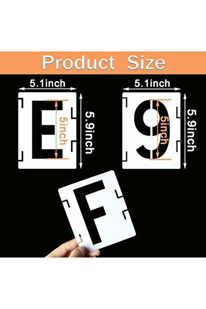 Choice 5 inch 42 pieces of letter hollow templates, reusable artistic fonts, ...