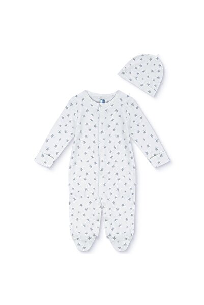 MOTHERCARE Erkek Bebek Tulum-Şapka Çıtçıtlı Bisiklet Yaka Long Sleeve Patikli